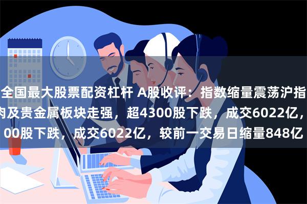 全国最大股票配资杠杆 A股收评：指数缩量震荡沪指涨0.09%！猪肉、鸡肉及贵金属板块走强，超4300股下跌，成交6022亿，较前一交易日缩量848亿