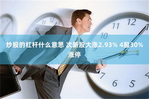 炒股的杠杆什么意思 次新股大涨2.93% 4股30%涨停