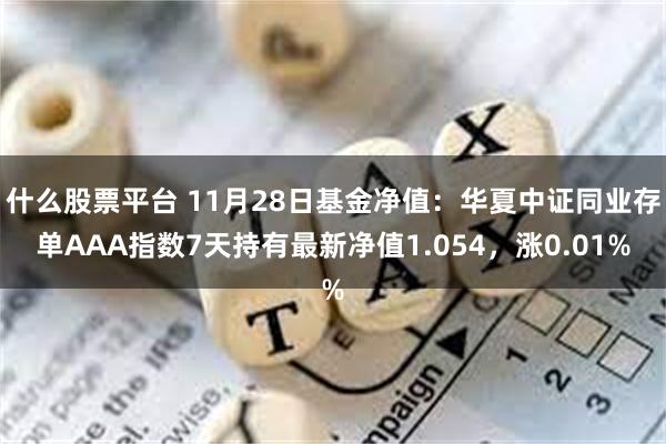 什么股票平台 11月28日基金净值：华夏中证同业存单AAA指数7天持有最新净值1.054，涨0.01%