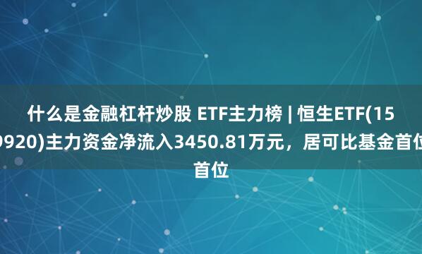 什么是金融杠杆炒股 ETF主力榜 | 恒生ETF(159920)主力资金净流入3450.81万元，居可比基金首位